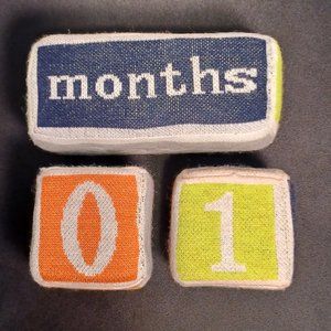 Baby monthly miles stone age cloth photo blocks boy/girl month, year unique gift